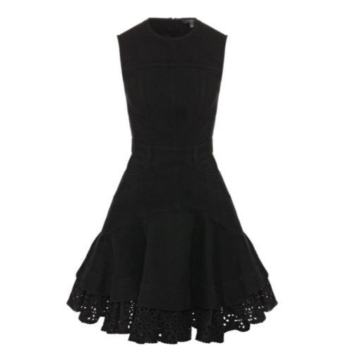 Alexander McQueen/亞歷山大麥昆 女裙 時尚百搭 女士 黑色棉質連衣裙 559059QMM051000 HJH01AAB