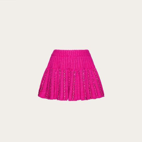  VALENTINO華倫天奴 22年秋冬 女士 半身裙 MINIJUPE BRODéE EN MOHAIR 1B0KG02Z7HHUWT