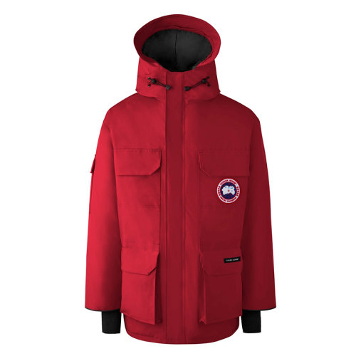 CANADA GOOSE/加拿大鵝   EXPEDITION系列 男士紅色連帽毛邊防風(fēng)派克大衣4660M-ROUGE
