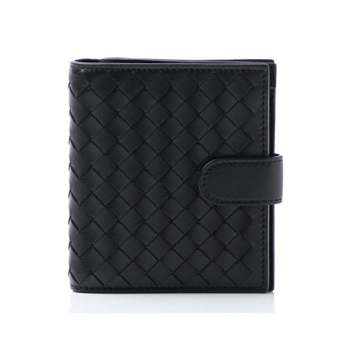 Bottega Veneta/葆蝶家 女士黑色羊皮短款錢包 121059V001N