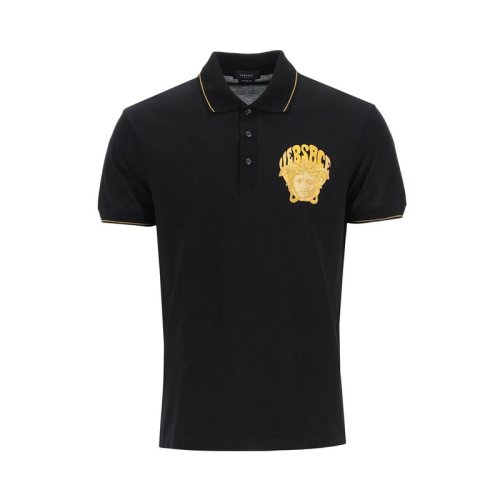  VERSACE/范思哲 男士黑色棉質短袖Polo衫 1004085 1A02980 1B000 PLFSX