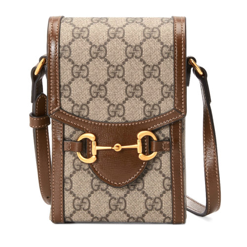 【香港】GUCCI/古馳  情侶款 經典馬銜扣1955系列 復古迷你翻蓋手機包 迷你手袋 斜挎單肩包
