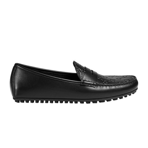 GUCCI/古馳 22秋冬新款 男士黑色皮革gucci標志駕車平底鞋431063CWD201000