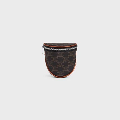  CELINE賽琳思琳 22年秋冬 男士 錢包 PETITE BOURSE ZIPPéE TOILE TRIOMPHE ET VEAU 10J642EC