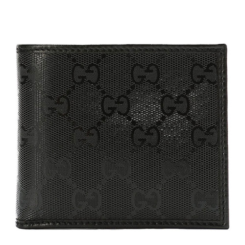 GUCCI/古馳 男士黑色牛皮雙G壓花短款折疊錢夾錢包男包 146223-FU49R-1000