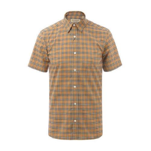  BURBERRY/博柏利 男士卡其色棉質短袖襯衫 80038521 PLFSX