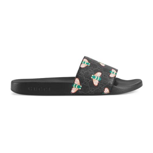  GUCCI古馳 22年秋冬 男士 男士蜜蜂印花拖鞋 681867 UIE00 1093 預定商品2-6周發貨