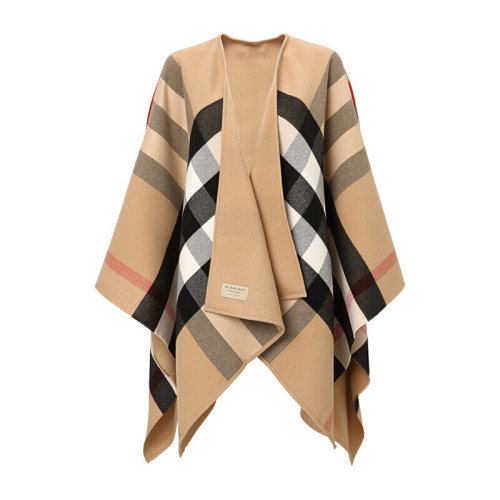 BURBERRY/博柏利  女士加厚款羊毛披肩 經典格紋內襯雙面羊毛披肩  40294061