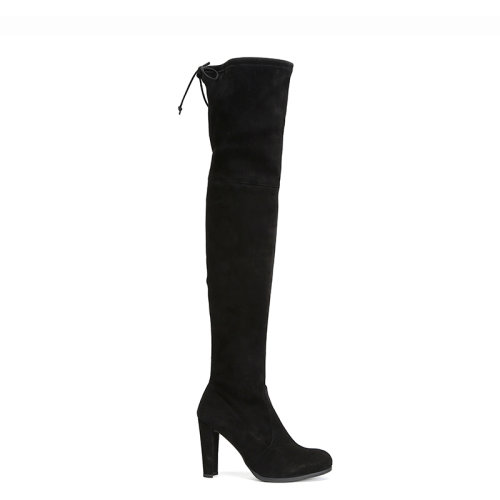 StuartWeitzman/斯圖爾特韋茨曼女士絨面皮革高跟過膝長靴HIGHLANDBLACKSUEDE