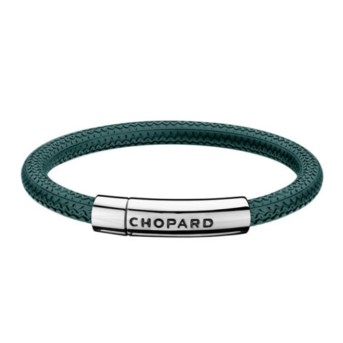 Chopard/蕭邦 22春夏新款MILLE MIGLIA系列 綠色橡膠銀色金屬運動風手鏈95016-0208
