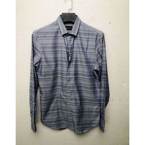 Emporio Armani/安普里奧阿瑪尼 灰藍色男士長袖襯衫