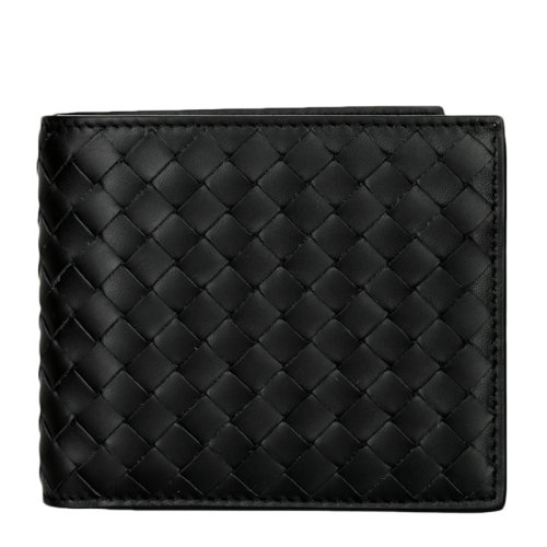 Bottega Veneta/葆蝶家 男士深藍色牛皮編織短款卡包錢夾錢包男包 138625-V4651-4013