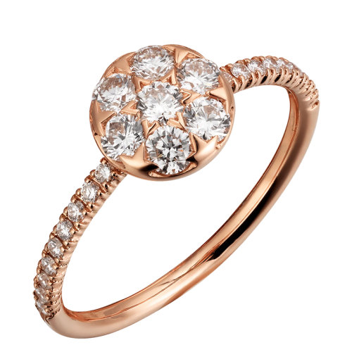 CARTIER/卡地亞 ETINCELLE系列 18K金玫瑰金鑲嵌25顆明亮式切割鉆石 結婚求婚訂婚戒指B4225000