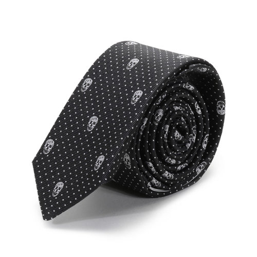 Alexander McQueen/亞歷山大麥昆  男士桑蠶絲領帶 184303 4Q053