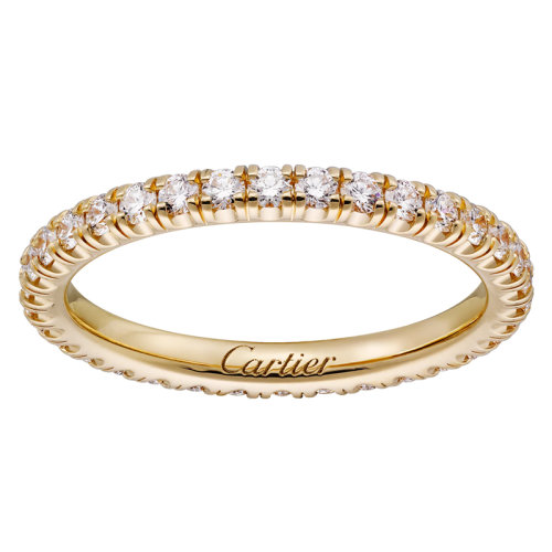 CARTIER/卡地亞 ALLIANCE ETINCELL系列 18K金黃金鑲嵌38顆明亮式切割鉆石 結婚求婚訂婚戒指B4086300