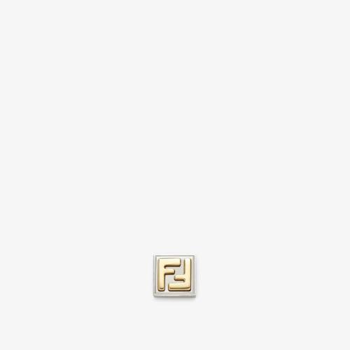  FENDI芬迪 22年秋冬 男士 耳環 鈀金和金色耳環 7AJ295B08F0F0N
