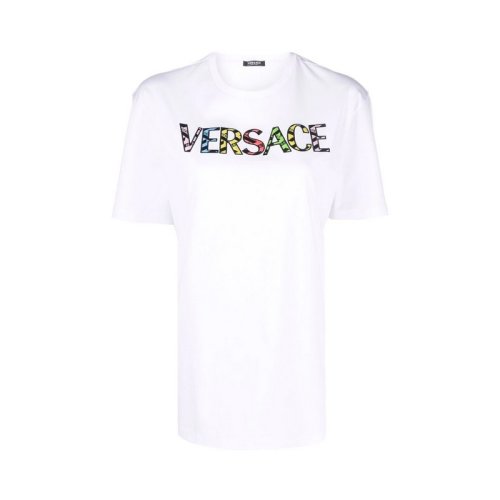  VERSACE/范思哲 女士印花棉質短袖T恤 1004160 1A02992 2W070 PLFSX