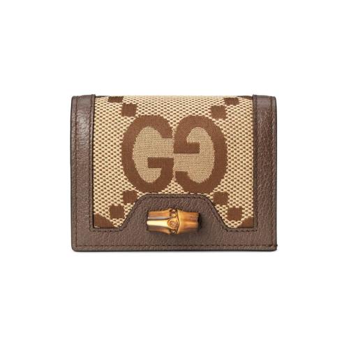  GUCCI古馳 22年秋冬 女士 飾超級雙G圖案Gucci Diana竹節卡片夾 658244 UKMBT 2572