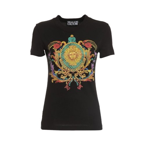  VERSACE JEANS COUTURE 女士印花棉質短袖T恤 72HAHF02 CJ00F 899 PLFSX