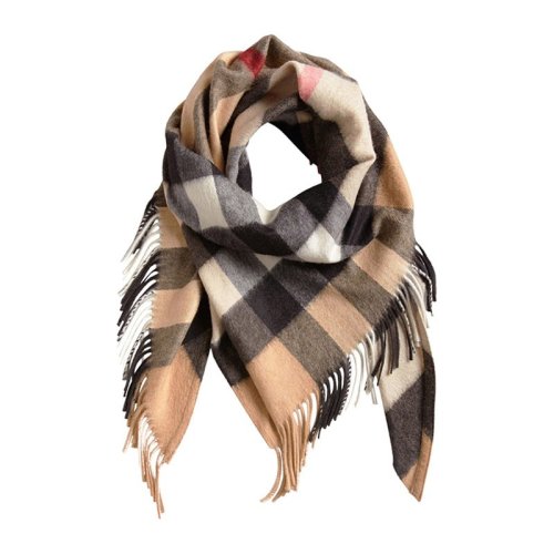 BURBERRY/博柏利  女士拼色經典格紋羊絨圍巾披肩圍脖 4065349