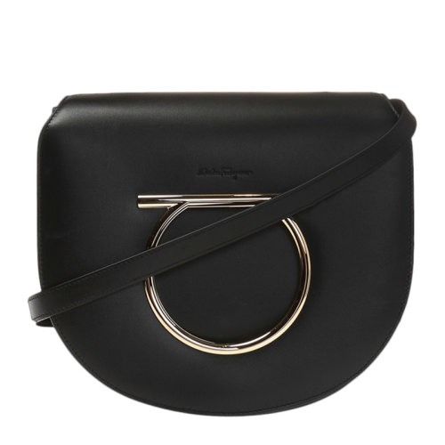 Salvatore Ferragamo/菲拉格慕 女士黑色徽標單肩包 21-H002-691251（99新未使用）