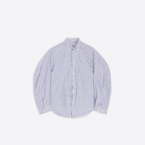  BALENCIAGA巴黎世家 22年秋冬 女士 長袖襯衫 Womens Twisted Sleeve Shirt in Blue 704461TJM