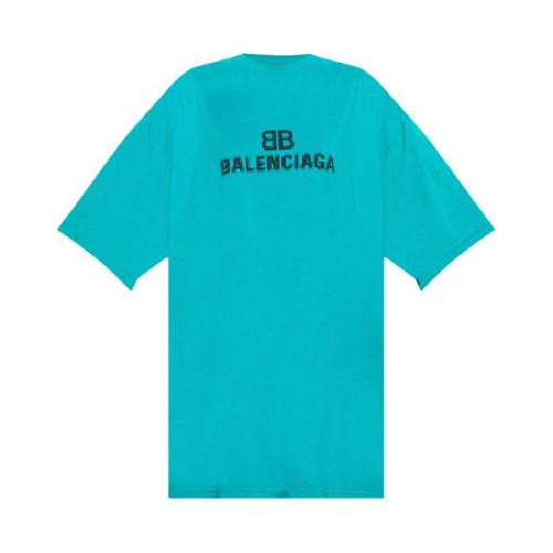  Balenciaga/巴黎世家 男士藍綠色時尚短袖T恤 651795 TKVF5 3660 PLFSX