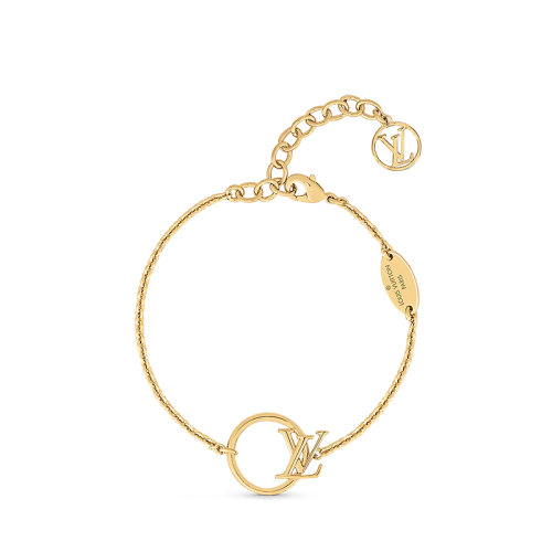 Louis Vuitton/路易威登 22新款ECLIPSE系列 女士金色金屬lv徽標手鏈M00761