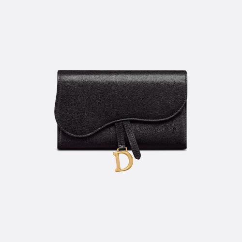  DIOR迪奧 22年秋冬 女士 錢包 Portefeuille slim Saddle S5680CCEH_M900 預定商品1-3周發貨