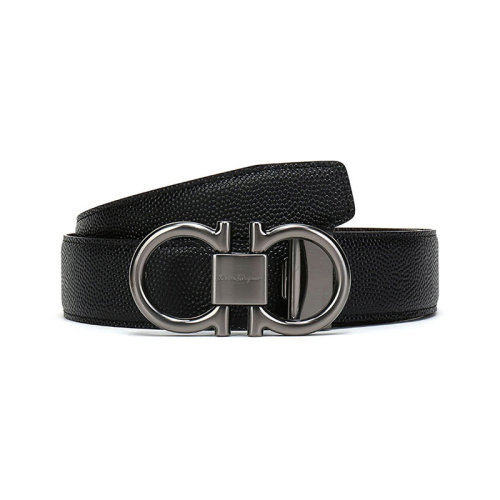 Salvatore Ferragamo/菲拉格慕 男士黑色牛皮革腰帶 679938 698949