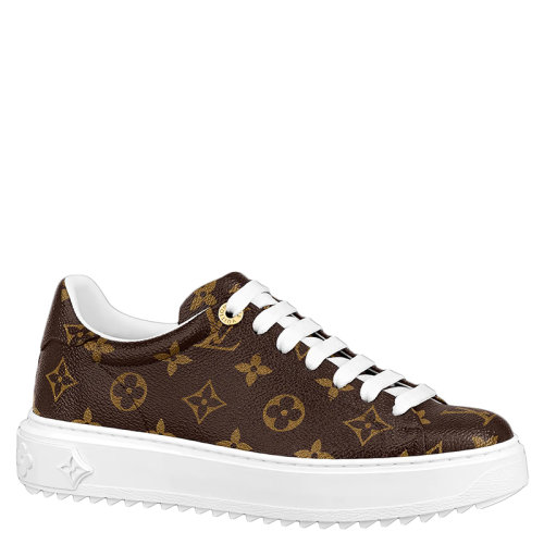 Louis Vuitton/路易威登 22年早春新款 TIME OUT系列 女士可可棕色老花帆布運動鞋1A8FJR