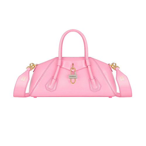 Givenchy/紀梵希 22新款 Antigona Stretch系列 女士迷你亮粉色皮革磁性封口拆卸調節肩帶單肩手提斜挎梯形包BB50RHB1NV-670