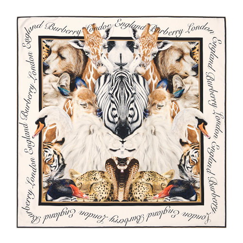 BURBERRY/博柏利 動(dòng)物印花絲質(zhì)方巾80273621