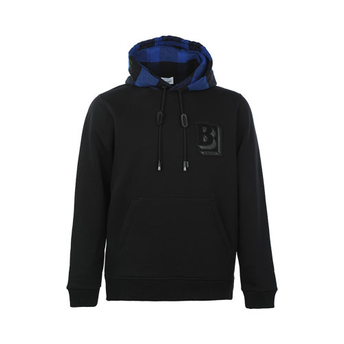 BURBERRY/博柏利 男士黑色棉質(zhì)混紡聚酯纖維長(zhǎng)袖衛(wèi)衣連帽衫 8049955
