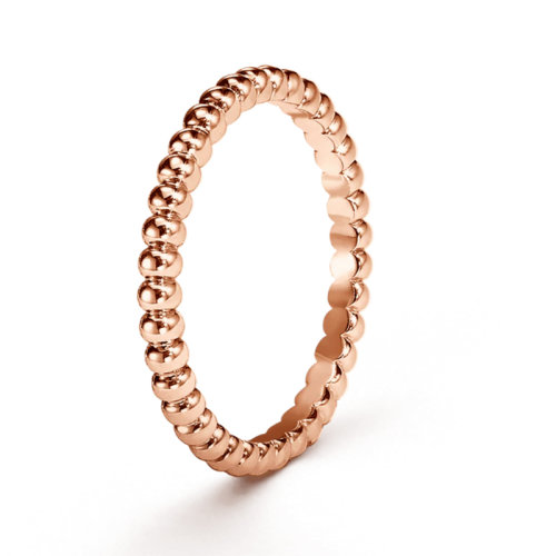 Van Cleef & Arpels/梵克雅寶 經典Perlée系列 18K金玫瑰金金珠小號 戒指 VCARN33000