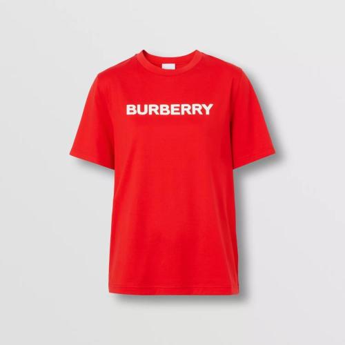  BURBERRY 22年秋冬 女士 徽標印花棉質 T 恤衫 80650231
