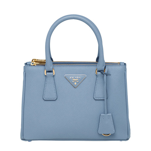 PRADA/普拉達 Galleria系列 女士淺藍色Saffiano皮革附可拆卸調節皮革肩帶小號手提斜跨單肩包1BA896_NZV_F0076_V_OOO