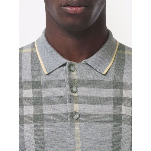  BURBERRY/博柏利 男士灰色棉質短袖Polo衫 8049625 PLFSX