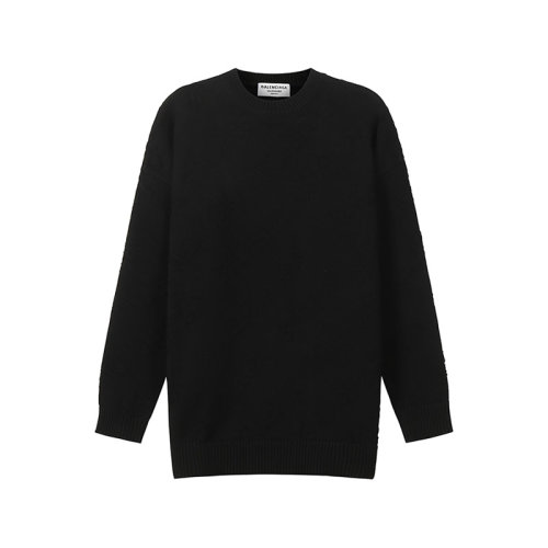 Balenciaga/巴黎世家 女士針織衫/毛衣 女士棉質(zhì)寬松版圓領(lǐng)長(zhǎng)袖針織毛衣 662917 T3166