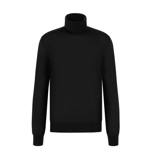 DIOR/迪奧 “CD ICON”系列 男士黑色高領羊絨針織衫毛衣113M646AT220_C900