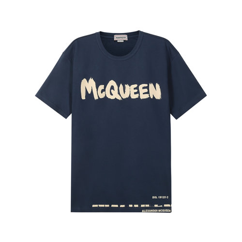 Alexander McQueen/亞歷山大麥昆【22春夏新款】男士棉質圓領短袖T恤 684500 QSZ57