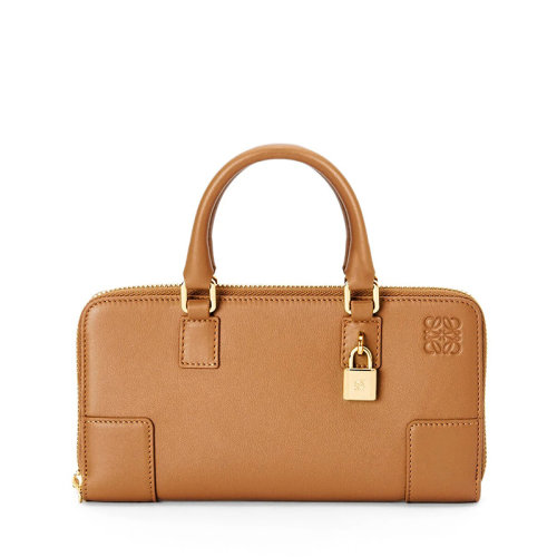 LOEWE/羅意威 22新款Amazona系列 女士暖沙色納帕小牛皮金屬掛鎖裝飾單肩斜挎手提包C039U10X01-2586