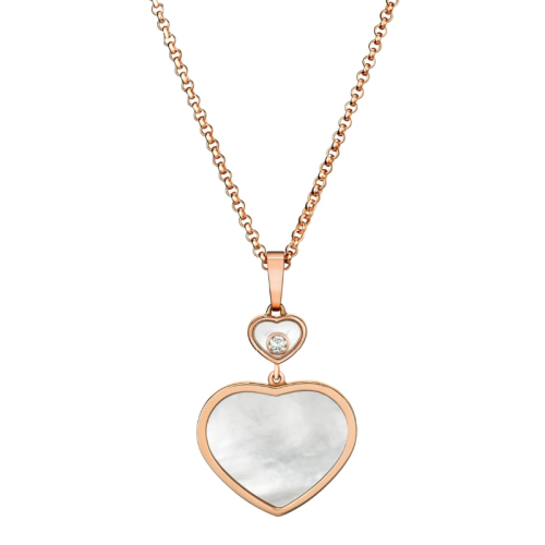 Chopard/蕭邦  女士經(jīng)典款快樂鉆石愛心珍珠母貝項鏈 797482-5301