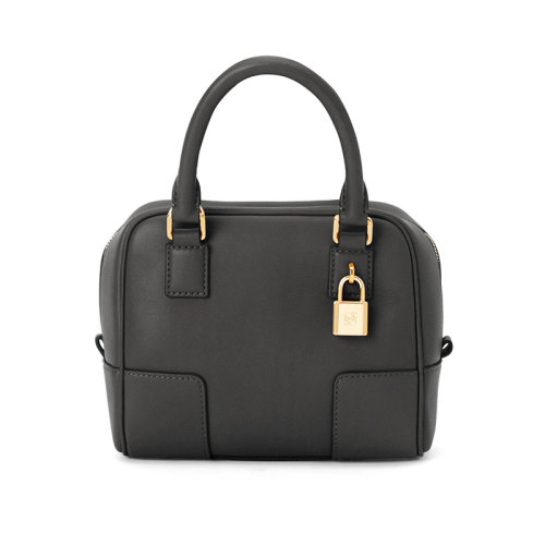LOEWE/羅意威 22年新款A(yù)mazona16系列 女士黑色粒面納帕小牛皮方形金屬掛鎖肩背斜挎手提包A039N21X01-1100