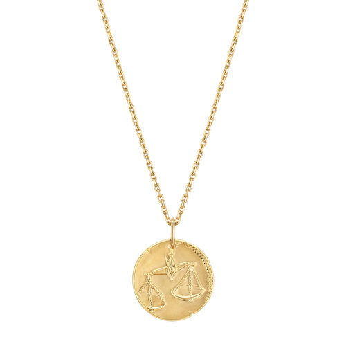 Van Cleef & Arpels/梵克雅寶 新款Zodiaque十二星座系列 18K金黃金Librae天秤座徽章圓形吊墜VCARP7SW00