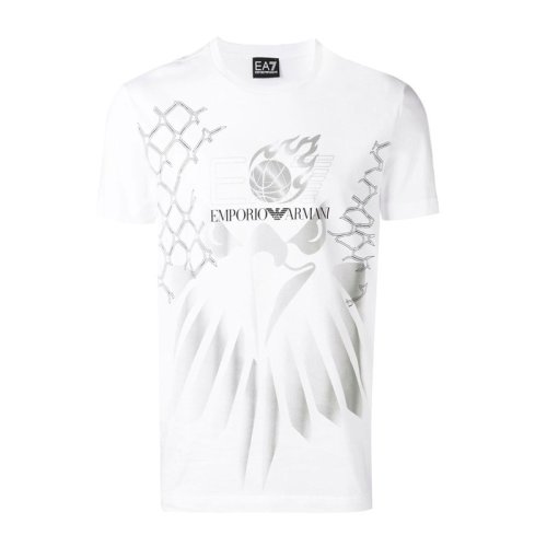  Emporio Armani/安普里奧阿瑪尼 男士白色棉質短袖T恤 3GPT13 JT7Z 1100 PLFSX