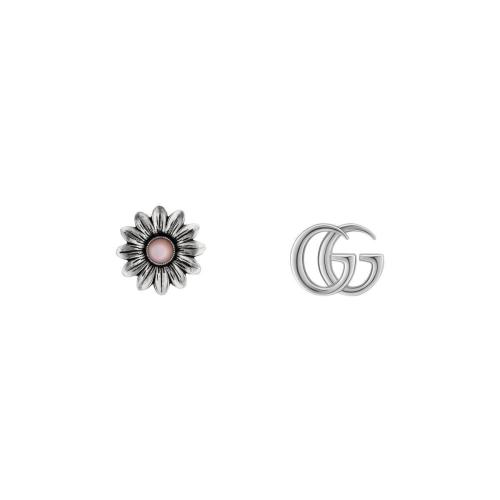  GUCCI古馳 22年秋冬 女士 雙G花朵鉚釘耳環 527344 J8440 8164