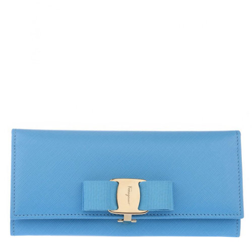 Salvatore Ferragamo/菲拉格慕 女士 女包 藍色皮革時尚卡包錢包 22B559 627638