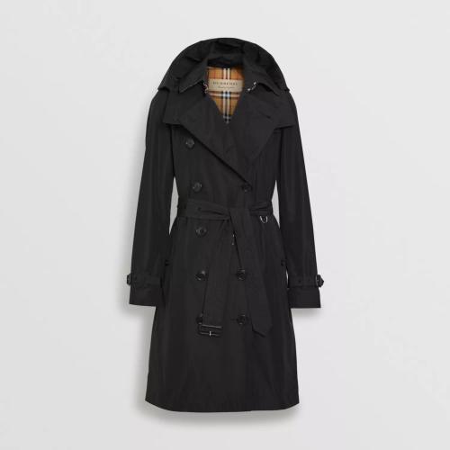  BURBERRY 22年秋冬 女士 可拆式連帽塔夫綢 Trench 風衣 80335201 預定商品1-3周發貨