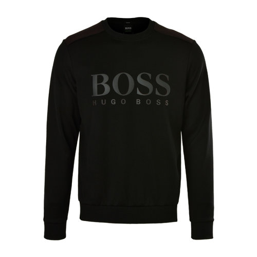 HUGO BOSS/雨果博斯 男士純色棉質混紡聚酰胺纖維經典字母徽標印花裝飾圓領長袖上衣運動衫套頭衫 SALBO-1814333 多色可選